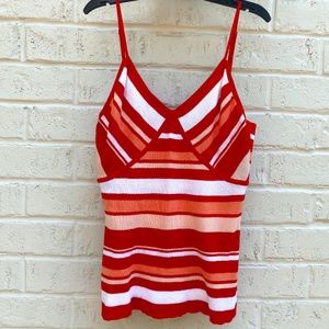 bebe cami cotton knit sweater stripe top Medium